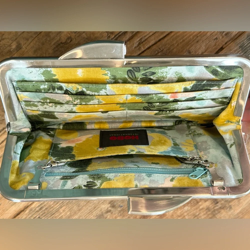 HOBO Hayward Clutch Purse in Pearlized Whisper Blue